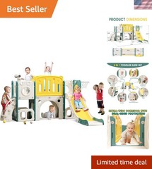 8 in 1 Toddler Slide Set, Kids Slide for Toddlers, Toddler Climber Slide Play…