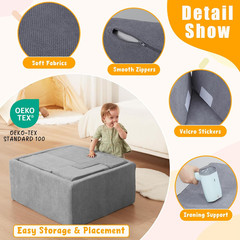 Baby Climbing Blocks with Ball Pit,6Pcs Foam Climbing Toys for Toddlers 1-3 Insi