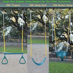 Black Swing Set Brackets, Heavy Duty Swing Hangers for Wooden Sets Playground