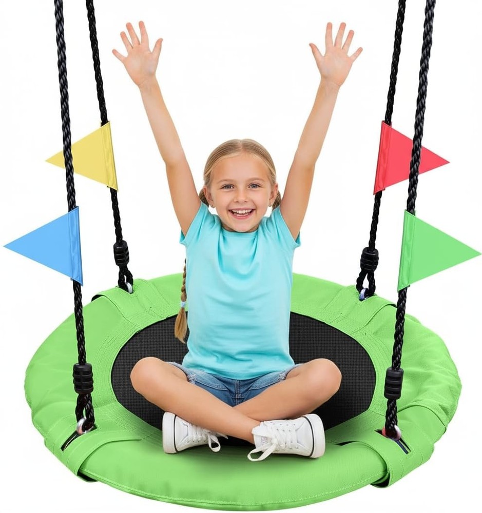 24″ Kids Tree Swing – Outdoor Small Saucer Swings with 900D Oxford Fabric, Ba…