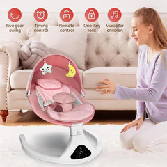 Electric Baby Swing with Remote Control – 5 Natural Motion Speeds, Detachable Se