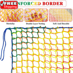 Climbing Cargo Net, 6.5′ X 9.8′ Double Layers Playground Safety Net, Kids Backya