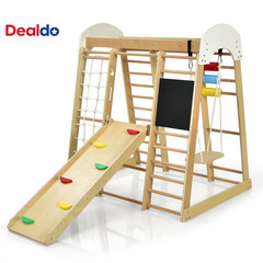8-In-1 Wooden Climber Play Set with Slide and Swing for Kids