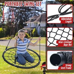 50 ft Ninja Warrior Obstacle Course for Kids with Tree Swing, Portable