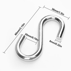 S Hooks for Hanging Heavy Duty S Hooks 304 Stainless Steel 3.3-Inch Hammock H…