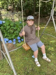 Oak Wood Tree Swing with 10 feet of rope each side. All Age Oak Wood Tree Swing