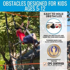 Hyponix Ninja Warrior Obstacle Course for Kids – 2 x 50 ft Slackline with 10 …