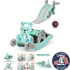 Versatile 5 in 1 Kids Slide with Basketball Hoop & Detachable Stool