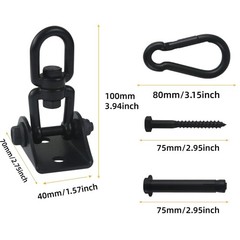 1000 lb Heavy Duty Hammock Hanging Kit 360° Rotating Swing Hooks