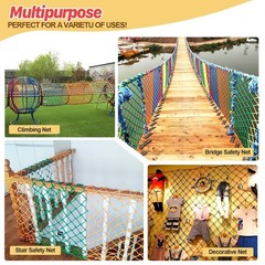 Heavy Duty Climbing Net 6.6ft x 9.9ft – Kids Outdoor Playground Cargo Net, Rope