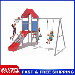 Playground Swing Sets Playset for Backyard with Slide Outdoor Play Set for Kids