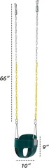 High Back Full Bucket Toddler Swing Seat W/ Yellow Coated Chains Fully Assembled