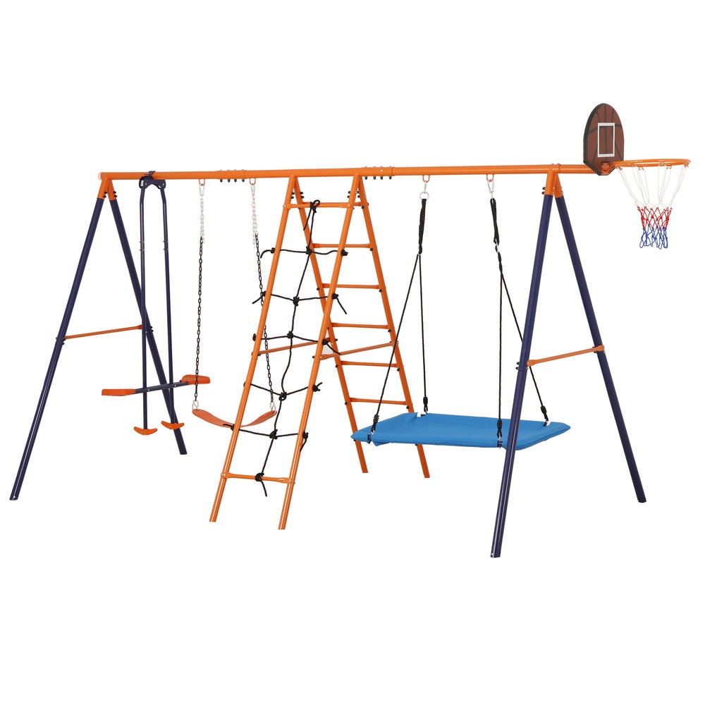 Outdoor Swing Sets for Backyard 440lbs A-Frame Metal Swing Stand Kids Swing Set