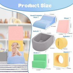Climbing Toys for 1 Year Old, Foam Baby Climbing Blocks with Ball Pit for Toddle