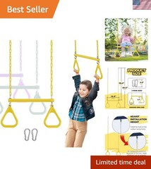 Duty Ring Trapeze Bar for Backyard-16.5″ Trapeze Swing Bar- Swingset Accessor…