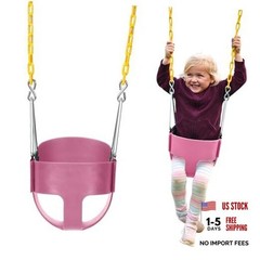 Heavy-Duty High Back Full Bucket Toddler Swing Seat | Coated Chains Fully Pink