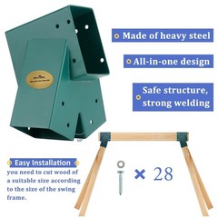 2 Swing Set Brackets for Swing Set A-Frame Heavy Duty with All Mounting Hardware