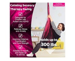 Sensory Swing for Kids 360° Swivel Hanger, Indoor Therapy Swing