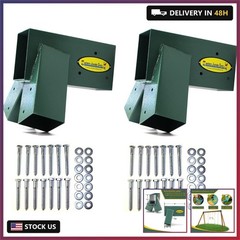 Easy 1-2-3 A-Frame 2 Brackets for Swing Set with All Mounting Hardware, Green |
