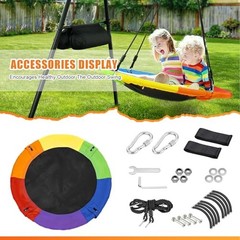 40 Inch Saucer Tree Swing for Kids Outdoor,Disc Round Swing with Waterproof