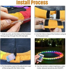 16-Color LED Outdoor Swing Rim Light – Waterproof, Remote Control, Easy Insta…