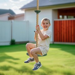 Teekyooly Rope Swing for Tree, Climbing Rope for Kids for Outside with Green