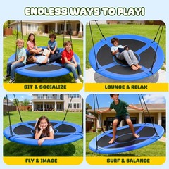 60″ Large Saucer Tree Swing for Kids Adults 900D Oxford Waterproof with 2pcs …