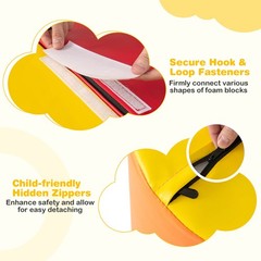 10 Pieces Foam Climbing Blocks Set with PU Leather Surface. for 1-3 Years Old.