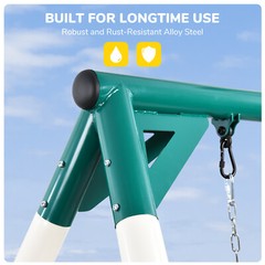 700lbs Large Metal Swing Set with 3 Swings Heavy Duty Frame Outdoor Kids Playset