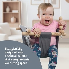 Baby Swing, Grey White Indoor Outdoor Portable Hanging Chair – Infant & Toddl…