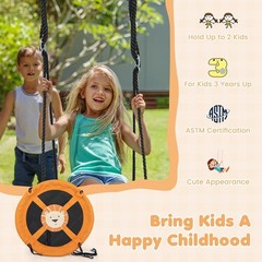 40” Saucer Tree Swing for Kids, Flying Saucer Swing with 2 Carabiners, Adjust…