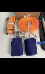 hooroor Slackline Pulley with 52FT Zip Line Monkey Bar Warrior Obstacle Course