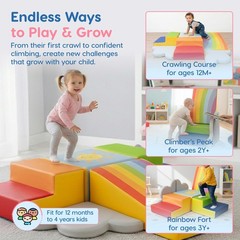 Foam Climbing Blocks 6-Piece Set – Indoor Climbing Toys for Toddlers Ages 1 t…