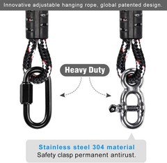 Adjustable Heavy Duty Swing & Hammock Hanging Ropes High Strength 6.5ft, 2-Pack