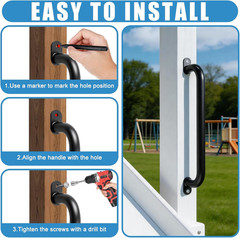 6 Set Set 17″ Metal Playground Handles for Indoor & Outdoor | 1″Grab Bar & Monke