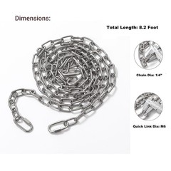 2PCS 304 Stainless Steel Porch Swing Chain Kit – 100 Inches Length Chain for …
