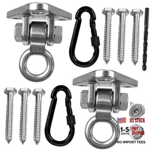 2-Pack Heavy Duty Swing Hanger Bracket, 1000 lbs Capacity, 304 3 holes-2Pack