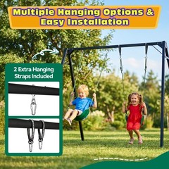 HeyZoo Heavy Duty Kids Swing Seat with 79″ Adjustable Rope, 330 Green, 1 Pack