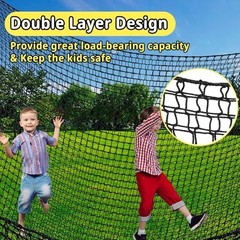 9.8′ x 9.8′ Climbing Cargo Net – Double Layer Playground Safety Net for Kids