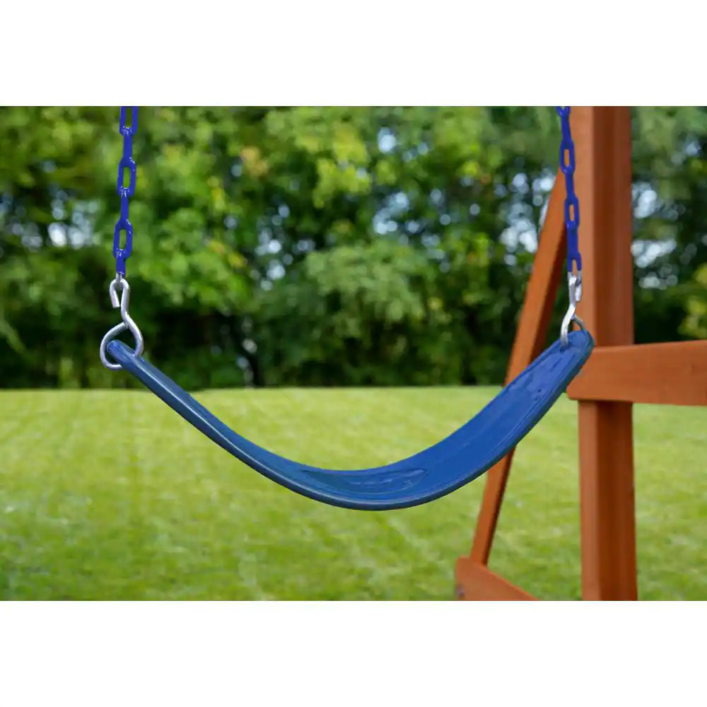 Swing Seat Blue Heavy-Duty Belt with Yellow Chain Child Playset Durable NEW