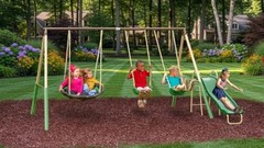 SuperDisc Swing Set with SuperDisc Swing. 5 User Capacity, Easy Assembly,