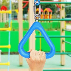 Dolibest 2Pcs Trapeze Swing Bar Rings with 6.1 inches, Blue- 2 Pack