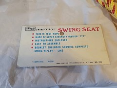 Vintage PLASTIC Yellow SWING SEAT with Rope New! Irwin Swing N Play