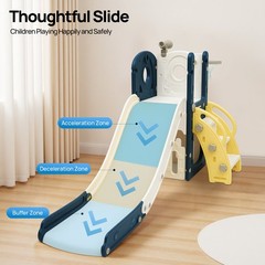 Toddler Slide And Climber Dome Play Set Indoor Outdoor Blue Yellow Kids Toy