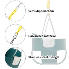 High Back Full Bucket Toddler Swing Seat with Yellow Coated Chains Fully Asse…