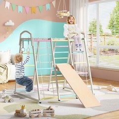 Kids Climbing Frame, Climbing Toy with Ramp and Swing for Indoor and Outdoor Pla