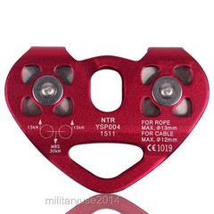 Zip Line Cable Trolley Outdoor Military Rock Climbing Dual Pulley 25KN / 5600lbs