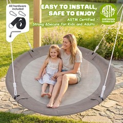60″ Large Saucer Tree Swing 900D Oxford 700LB Hammock EasyInstall Indoor/Outdoor