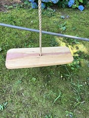 Child Live Edge Cedar Wood Tree Swing with 10 feet single Polypropylene rope