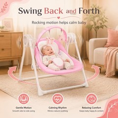 Baby Swing SpaceSaver Ultra-Compact Foldable Infant Swing (Fits in 5.3″ Gaps!…